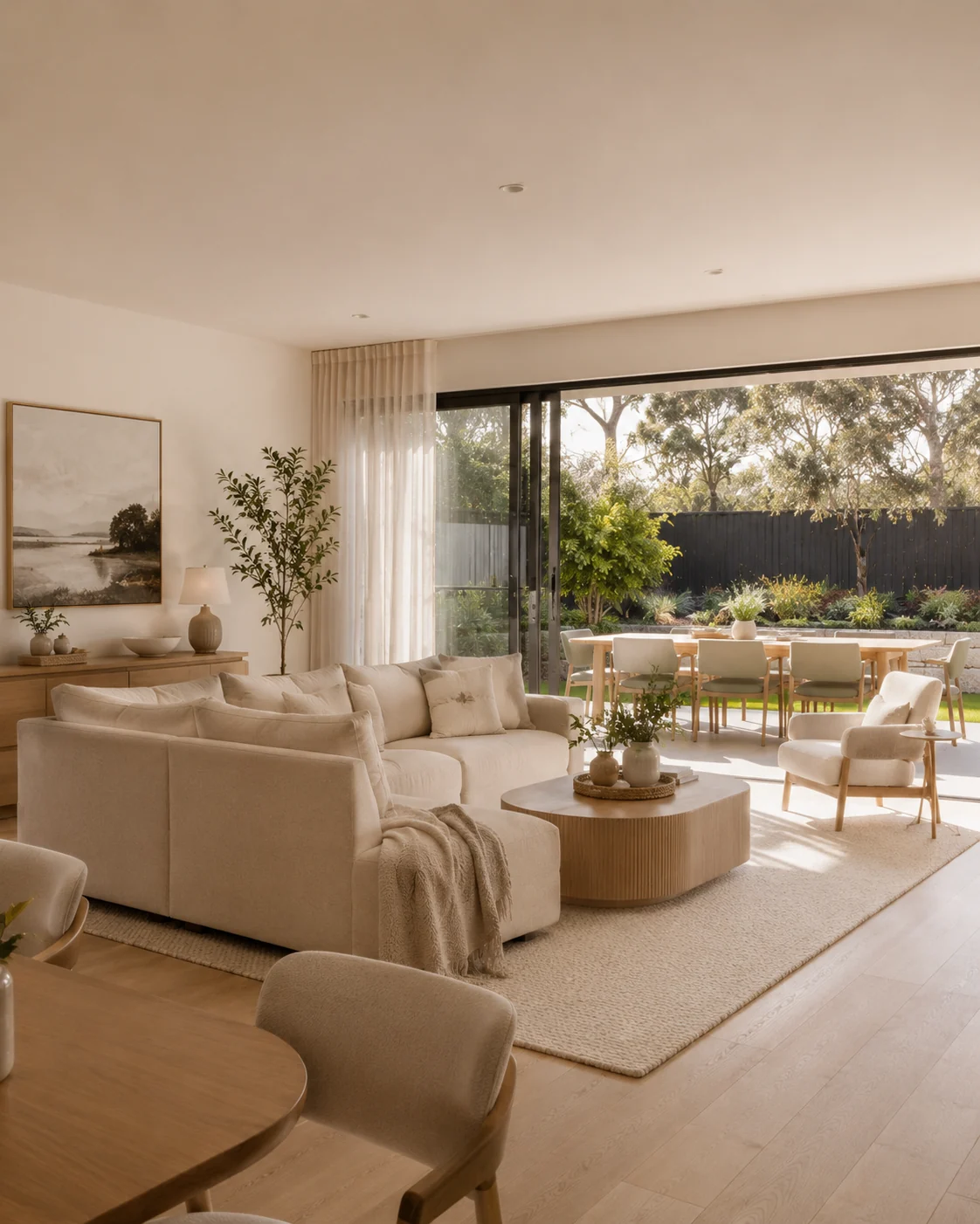 Warm contemporary family living space