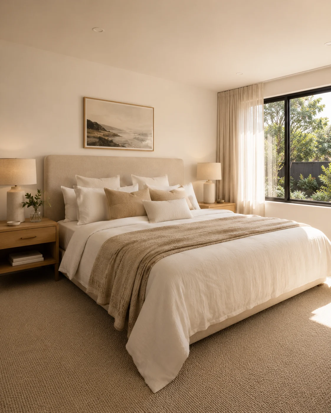 Calm contemporary main bedroom